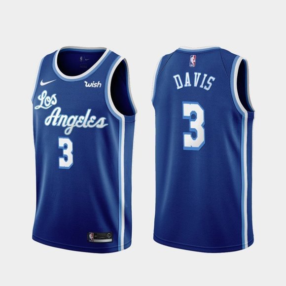 Custom Men Los Angeles Lakers 3 Anthony Davis Jersey NBA Jerseys